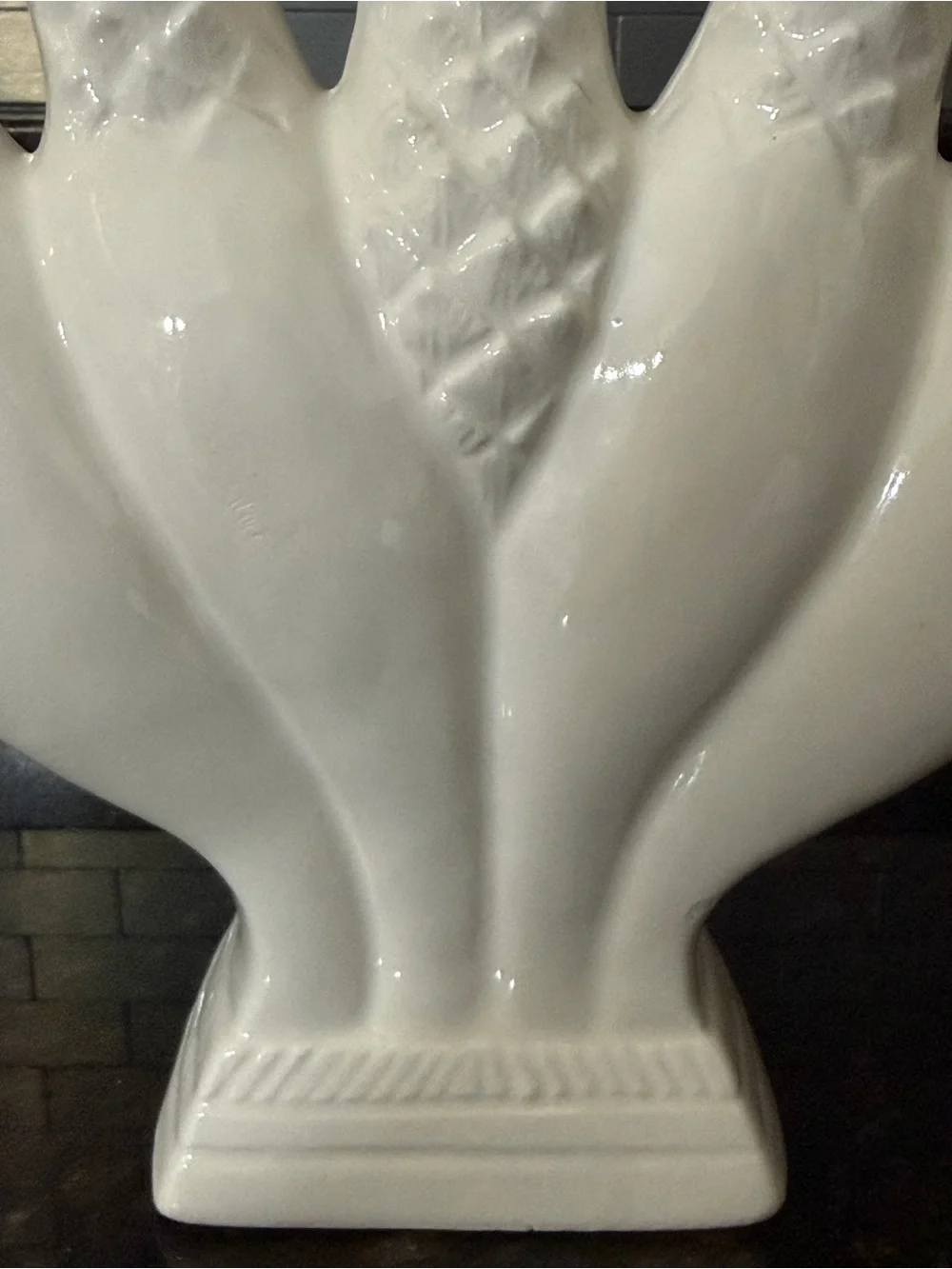 Vintage White Ceramic Five-Finger Tulipiere Bud Vase